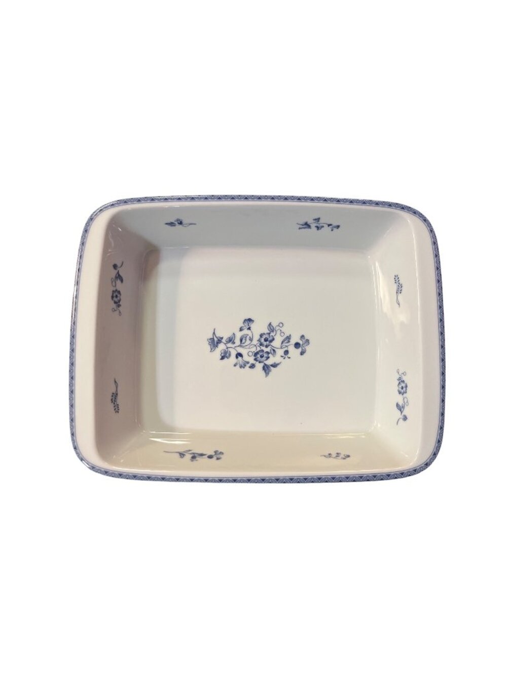 Vintage FyrklövernJackie Lynd Rectangular Serving Dish Blue Floral Porcelain Use